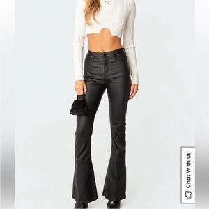 Shinestar Faux Black Leather Pants Size Medium Baddie Biker Clubwear